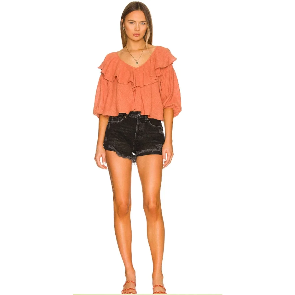 NWT Free People Women's Washed Black Lasso Distressed Cut-Out Shorts Size 31 - Picture 3 of 9